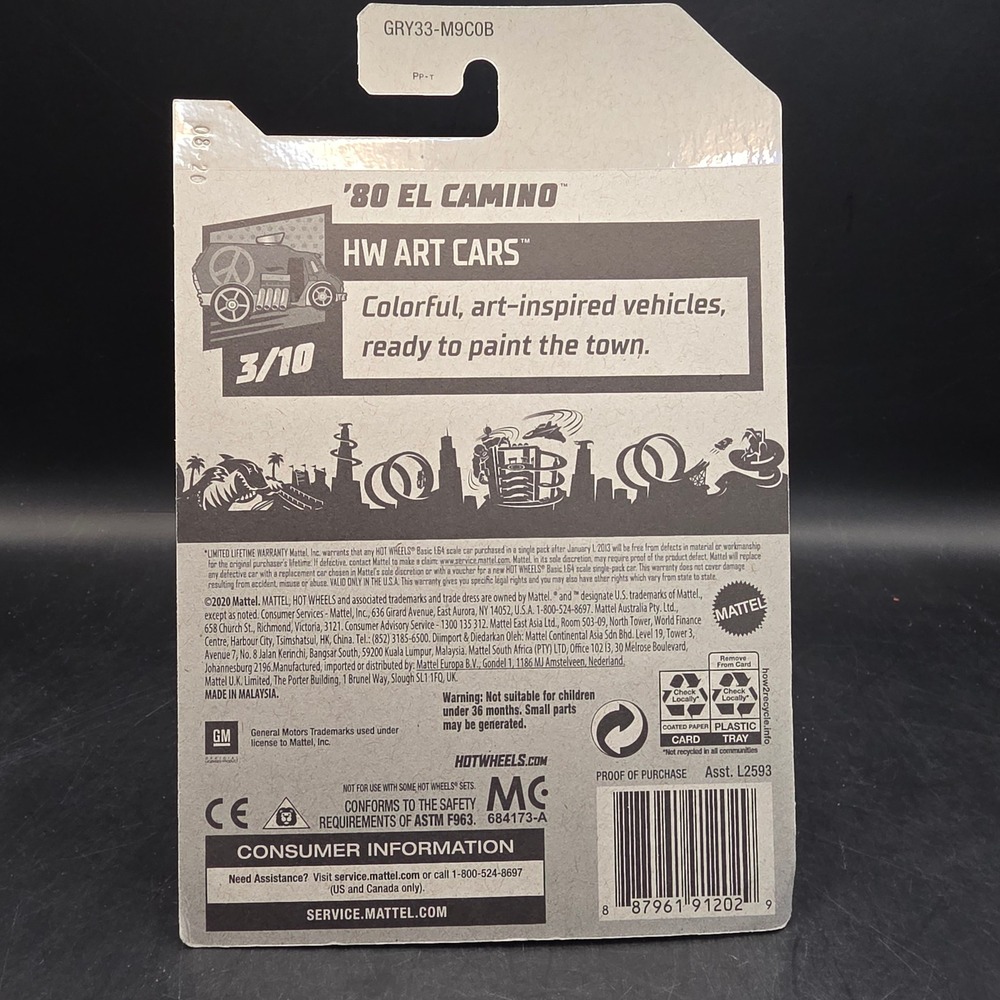 Hot Wheels '80 El Camino Red 2021 HW Art Cars 3/10 - Picture 3 of 3